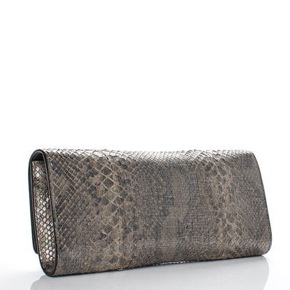 Gucci Metallic Python Crystal Pearl Broadway Clutch 3 of 6