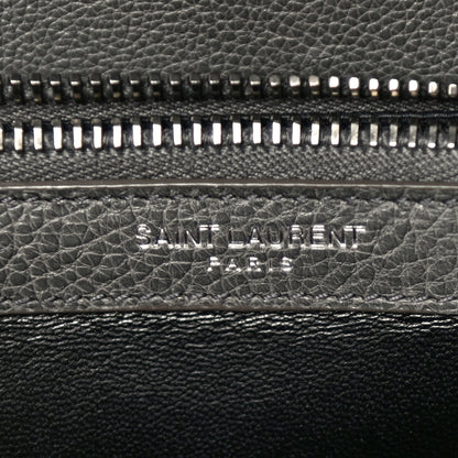 Saint Laurent Sheepskin Matelasse Chevron Monogram Medium College Bag Asphalt 7 of 12