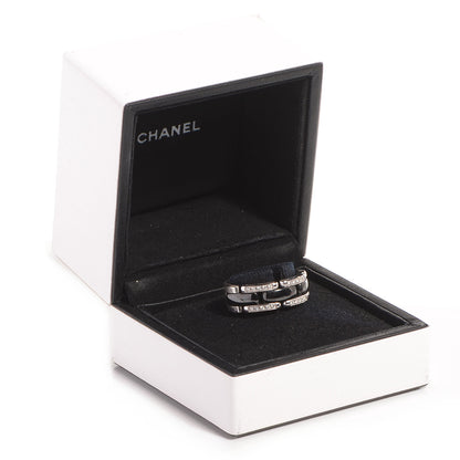 Chanel 18k White Gold Diamond Ceramic Ultra Ring Black Medium 5.75 6 of 6