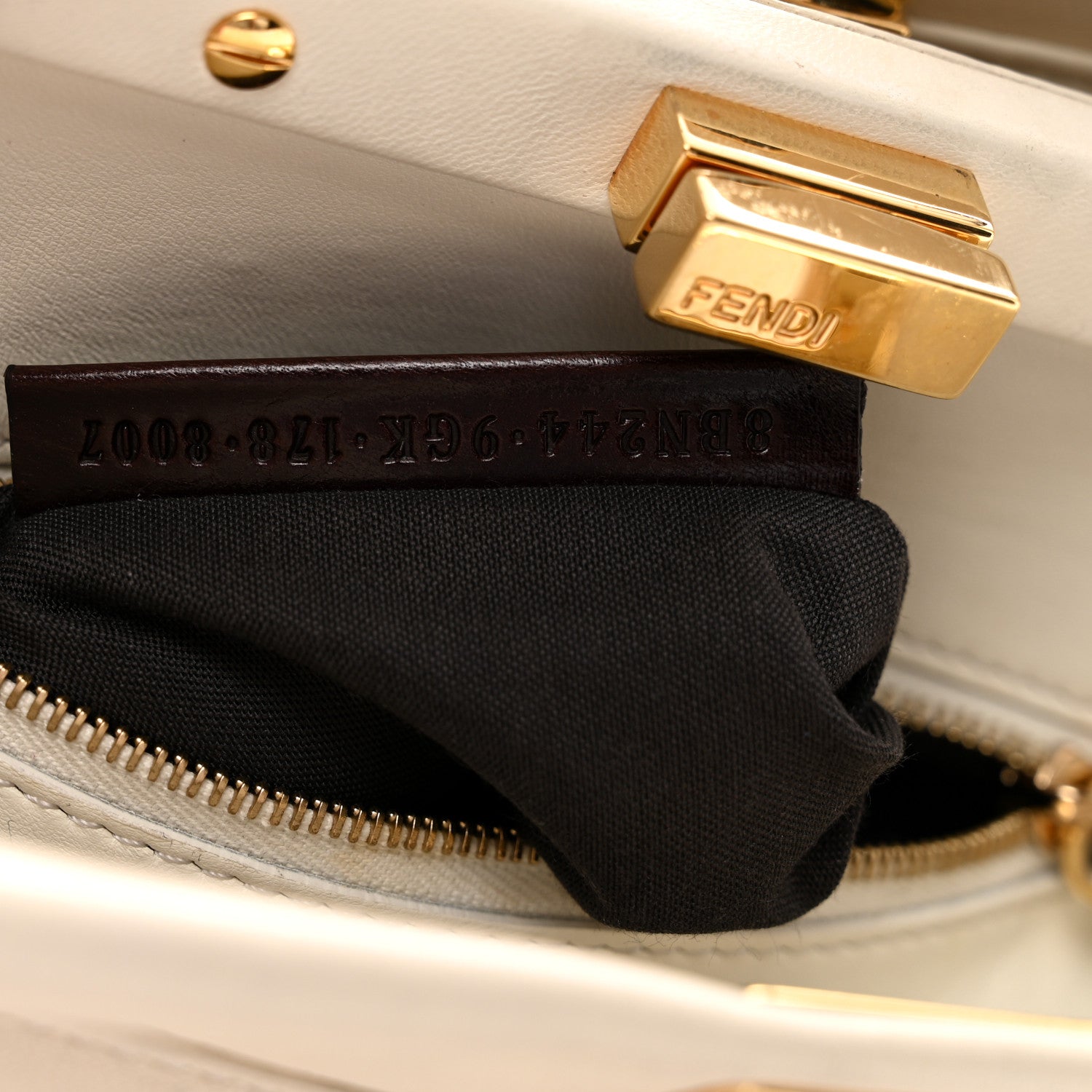 Fendi Nappa Rosebud Mini Peekaboo Iconic Satchel Bianco 7 of 12