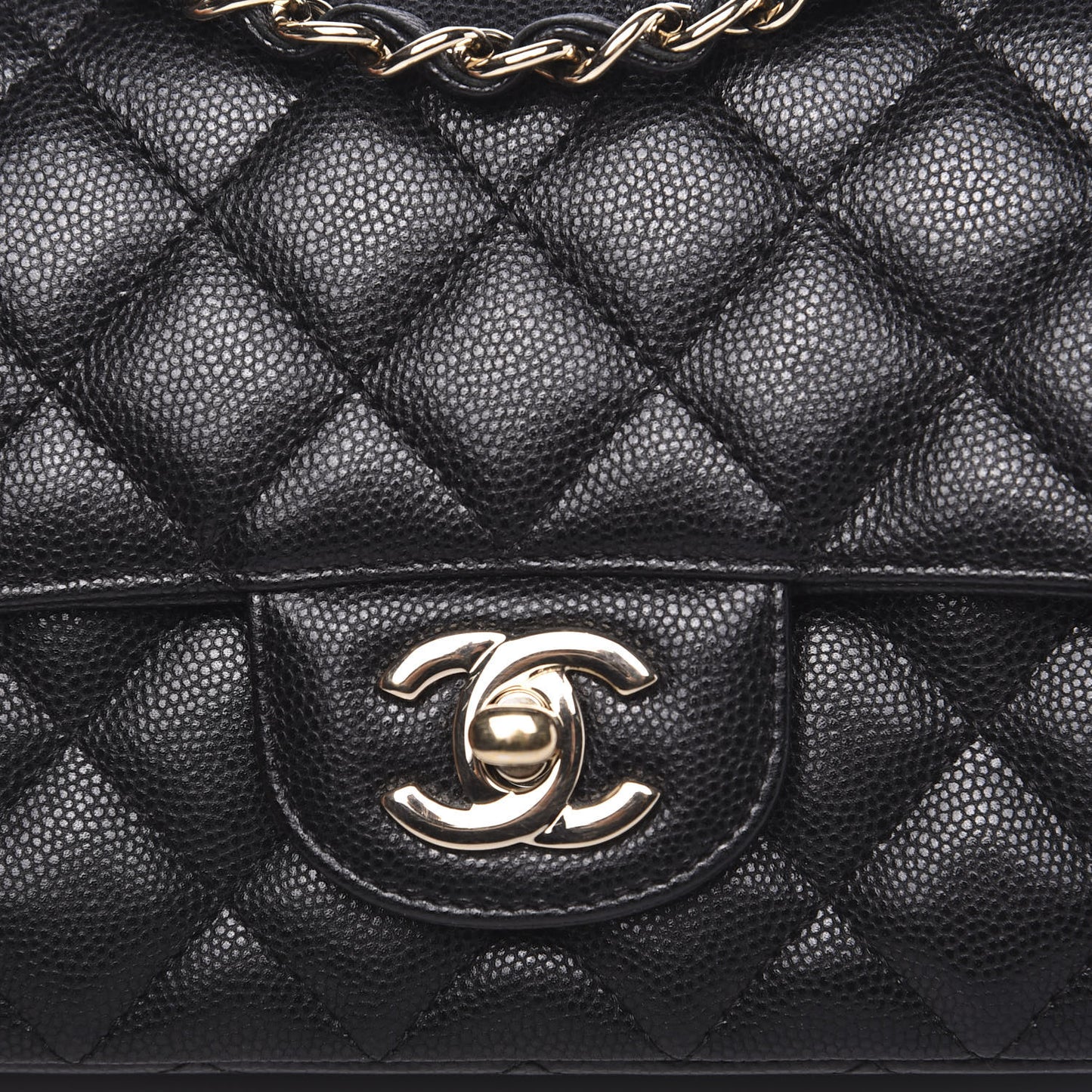 Caviar Quilted Mini Rectangular Flap Black