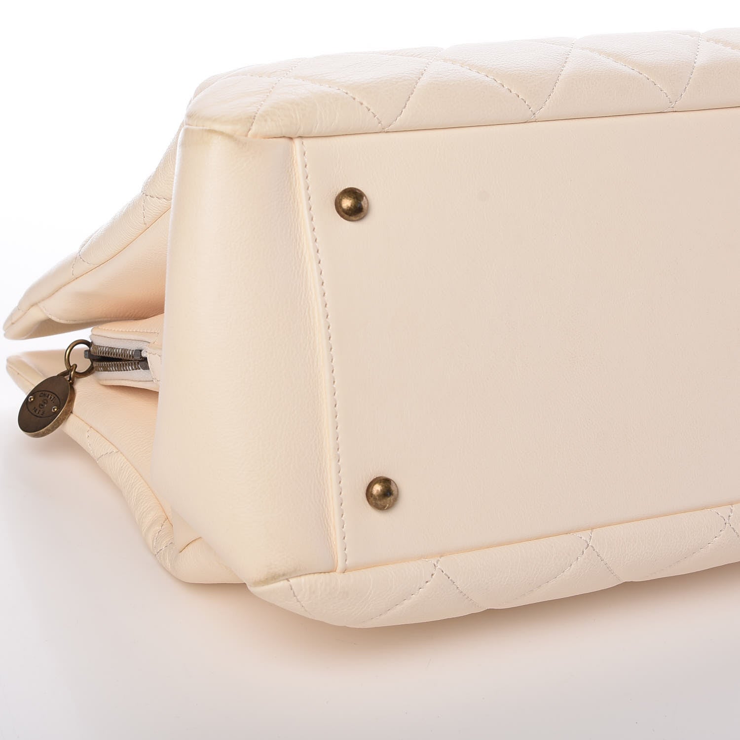 Chanel Calfskin Quilted Small Perfect Edge Tote White 8 of 9