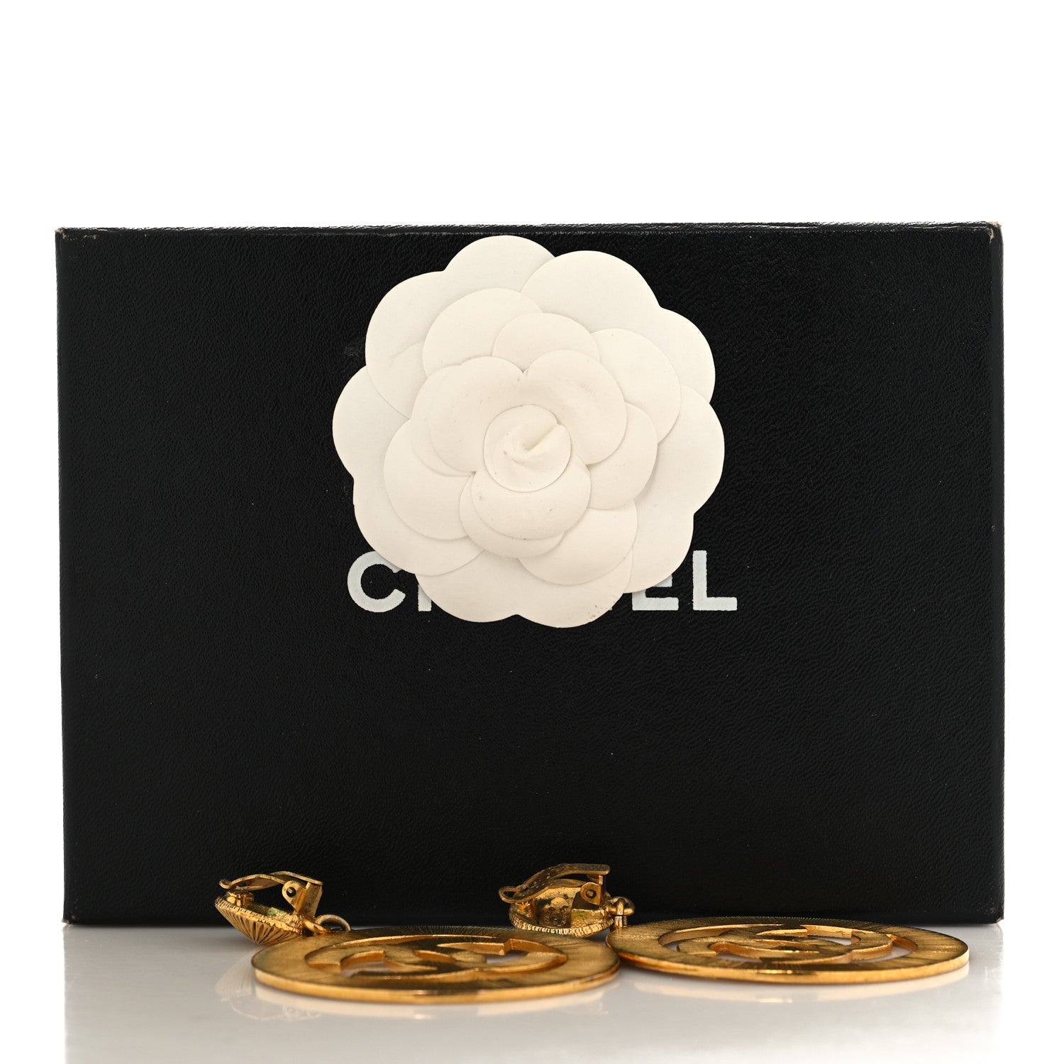 Chanel Metal Large Sunburst CC Button Earrings Gold 10 of 10