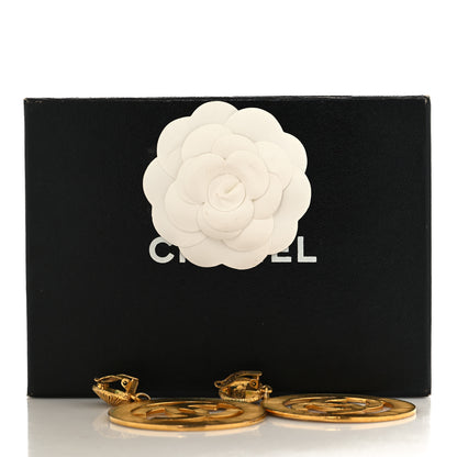 Chanel Metal Large Sunburst CC Button Earrings Gold 10 of 10