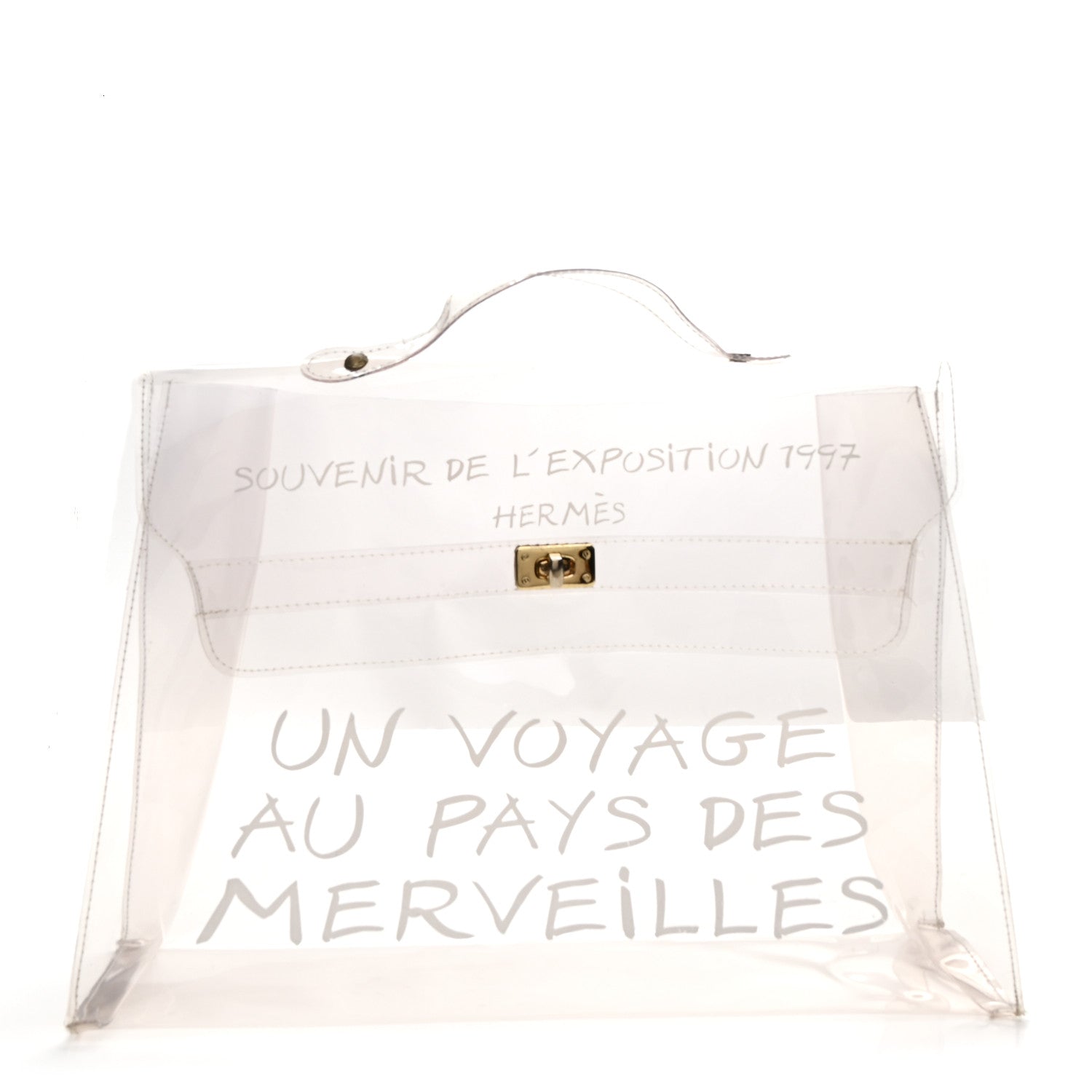 Hermes Vinyl Souvenir De L'Exposition Kelly Transparent 2 of 19