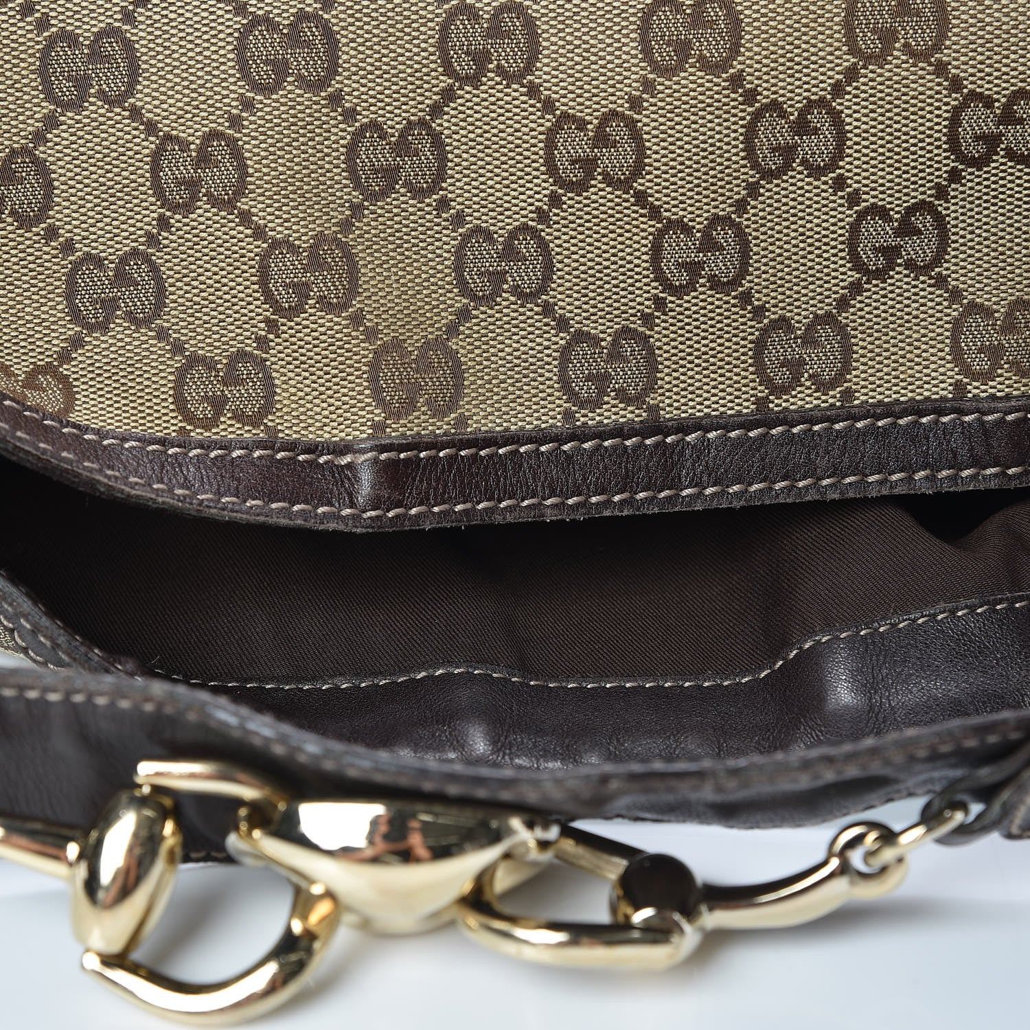 Gucci Monogram Large Wave Hobo Dark Brown 11 of 15