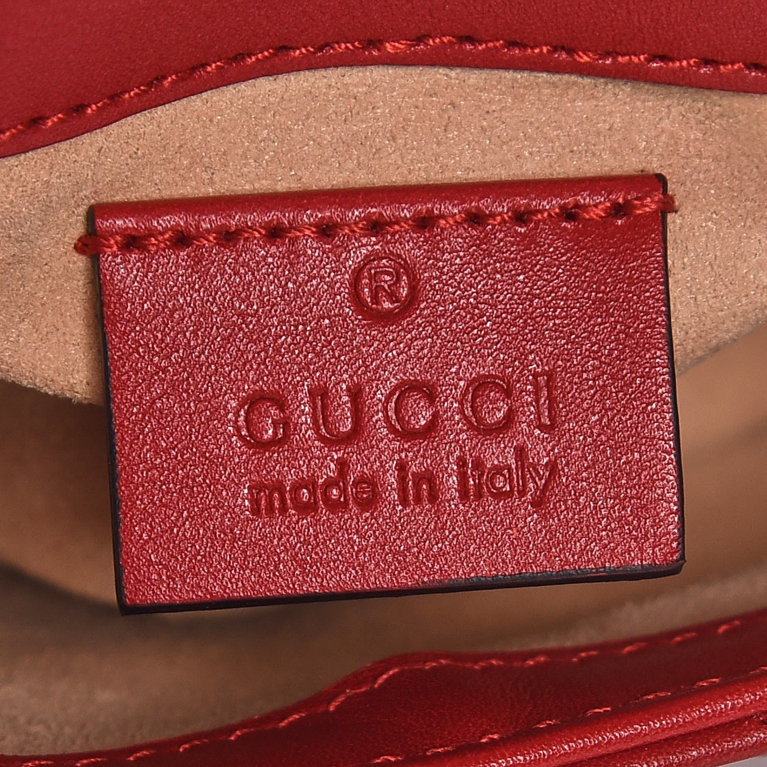 Gucci Calfskin Matelasse Super Mini GG Marmont Shoulder Bag Hibiscus Red 6 of 7