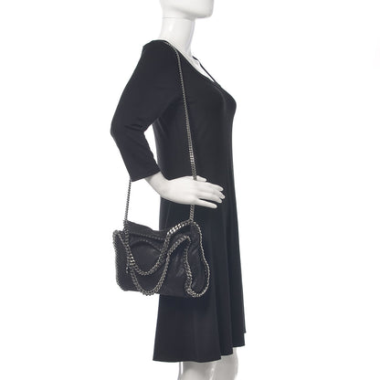 Stella McCartney Shaggy Deer Mini Falabella Fold Over Tote Black 2 of 10