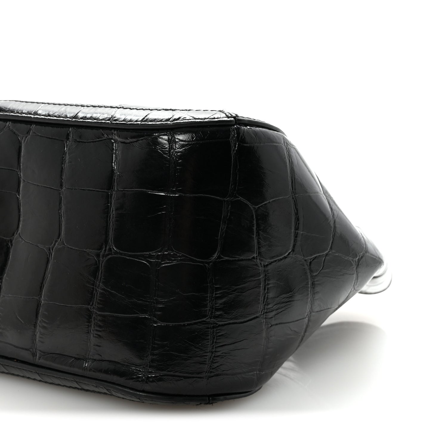 Calfskin Crocodile Embossed Small Greca Goddess Shoulder Bag