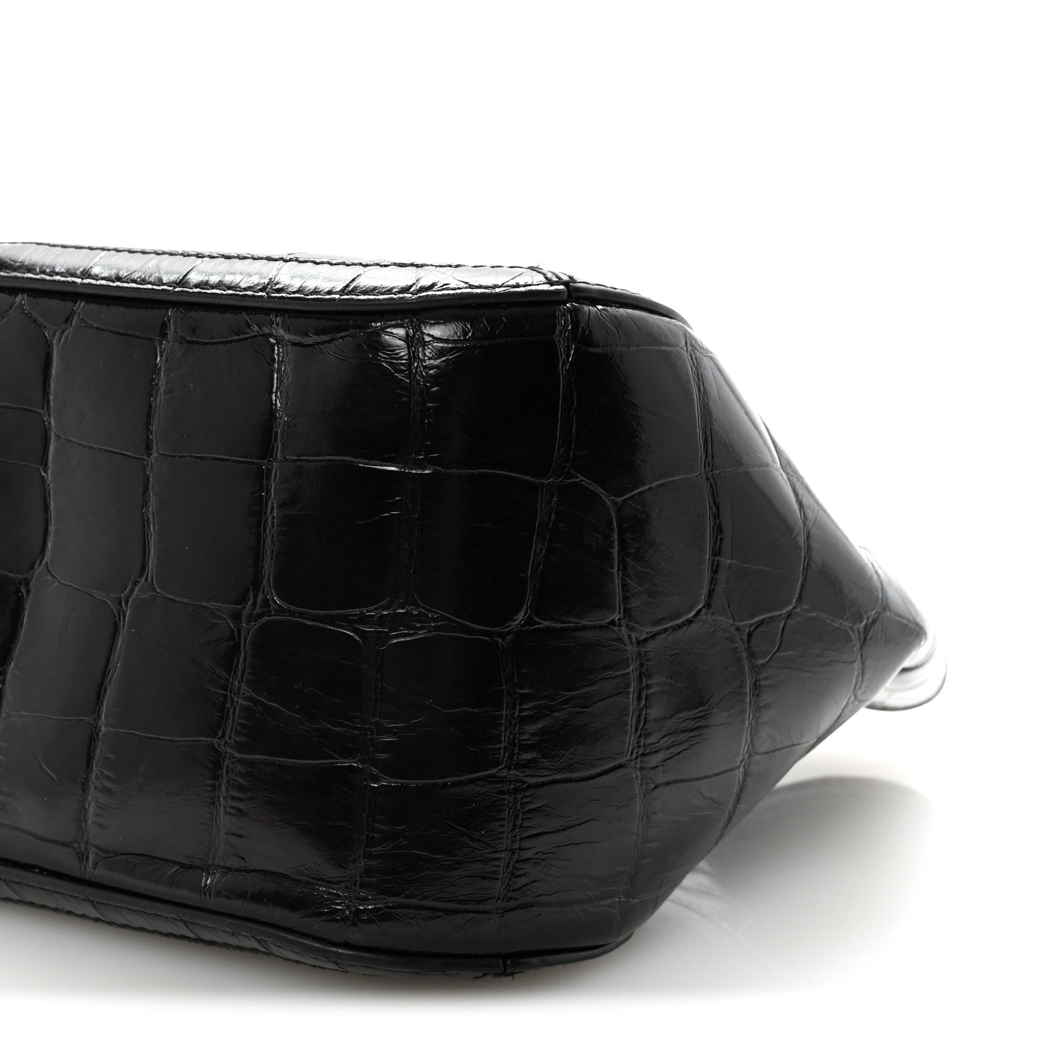 Versace Calfskin Crocodile Embossed Small Greca Goddess Shoulder Bag 9 of 9