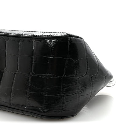 Versace Calfskin Crocodile Embossed Small Greca Goddess Shoulder Bag 9 of 9