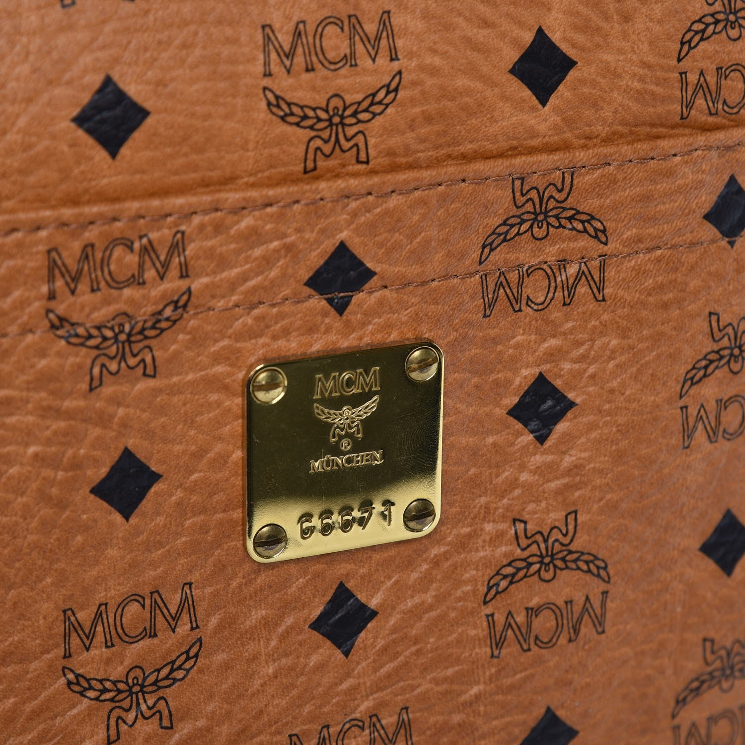 MCM Visetos Shoulder Bag Cognac 10 of 10