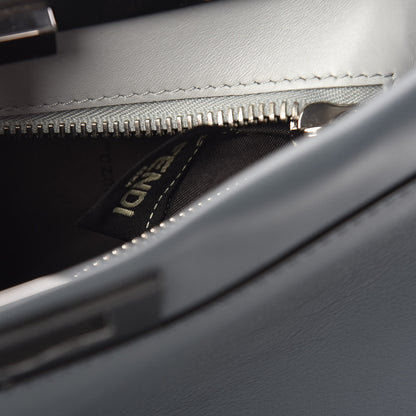 Fendi Vitello Seta Shiny Nappa Medium Peekaboo Iconic Satchel Tempesta Grigio Perla 10 of 11