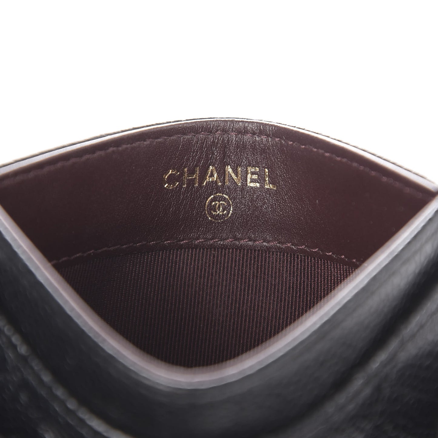 Caviar Quilted Card Holder Black