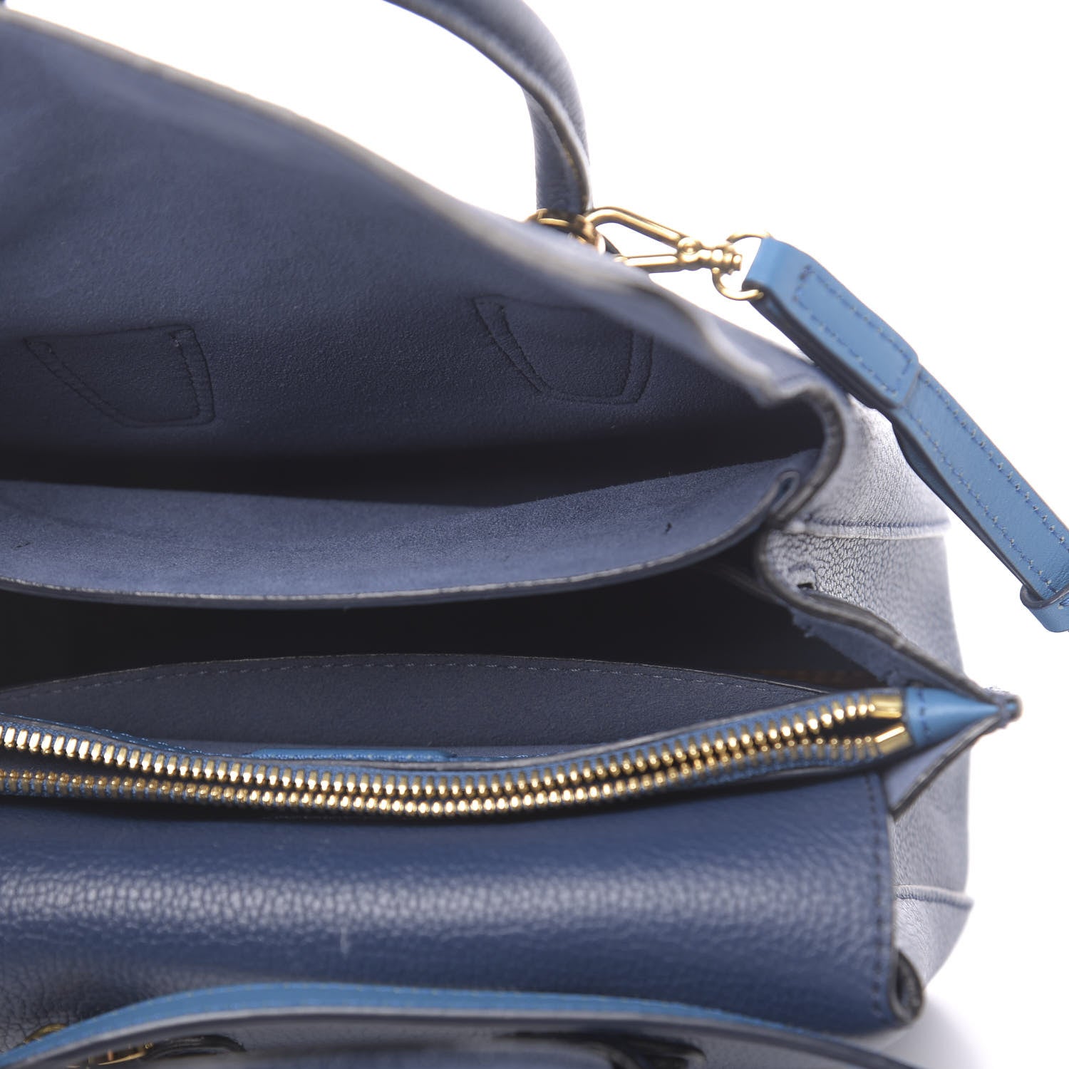 MCM Grained Calfskin Mini Milla Tote Navy 7 of 14