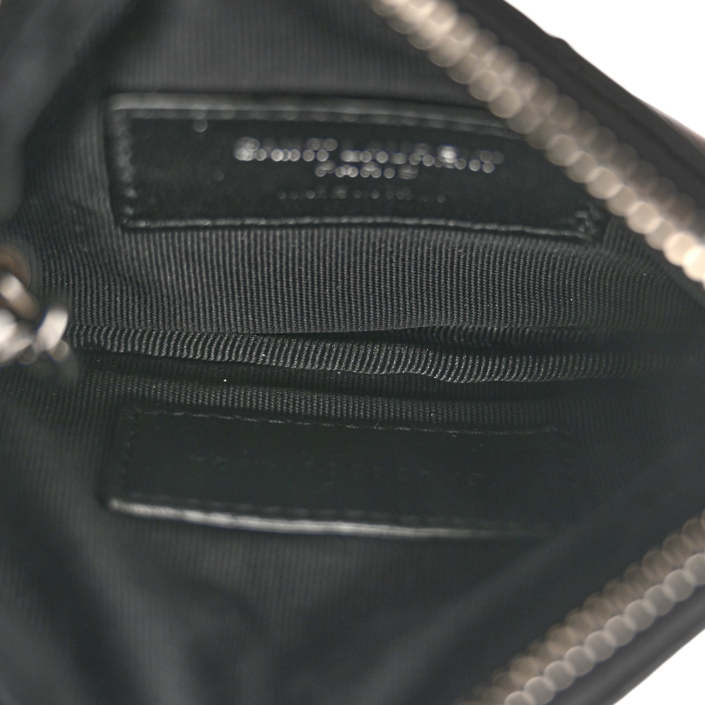 Calfskin Matelasse Monogram Key Pouch Black