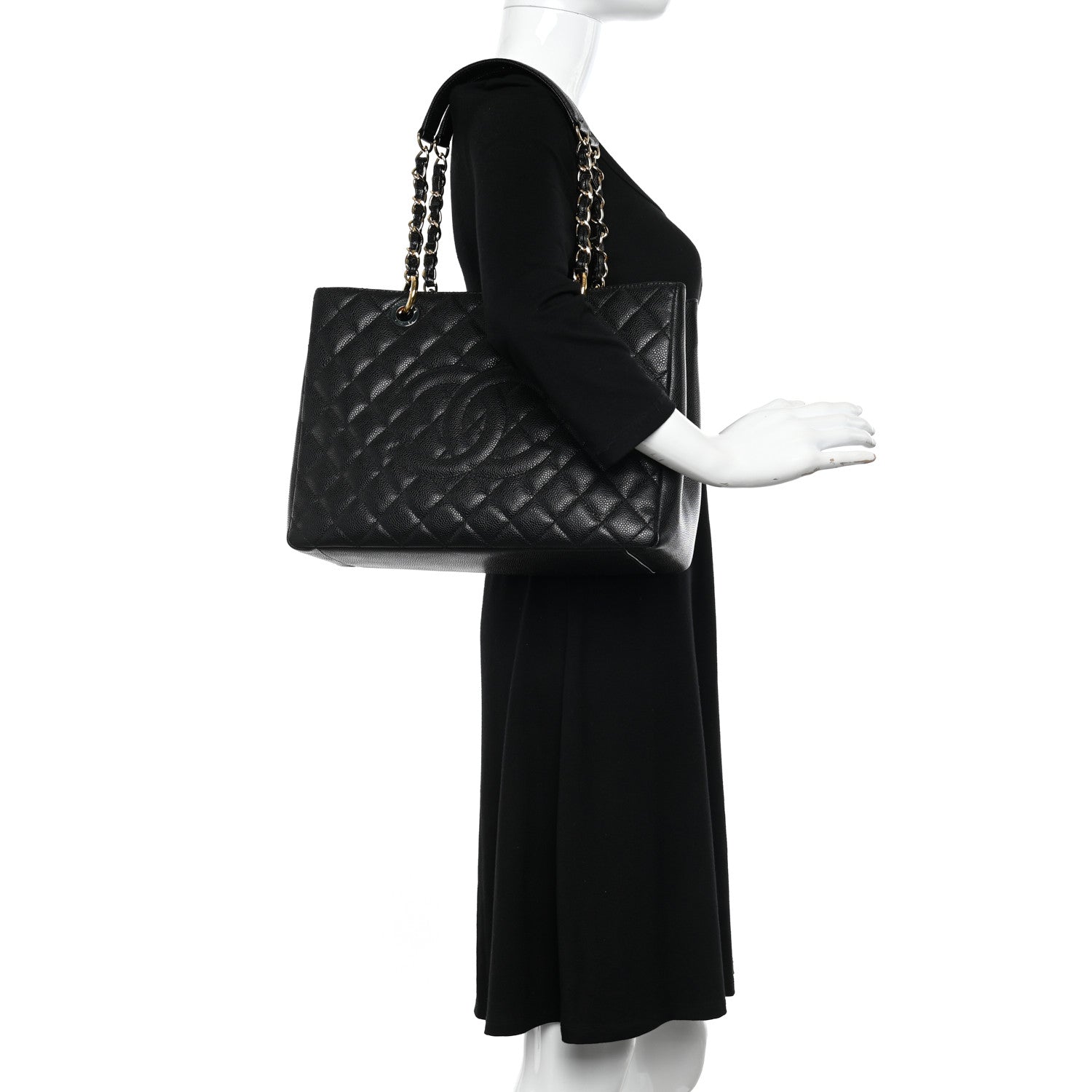 Chanel Caviar Quilted Grand Shopping Tote GST Black 2 of 10