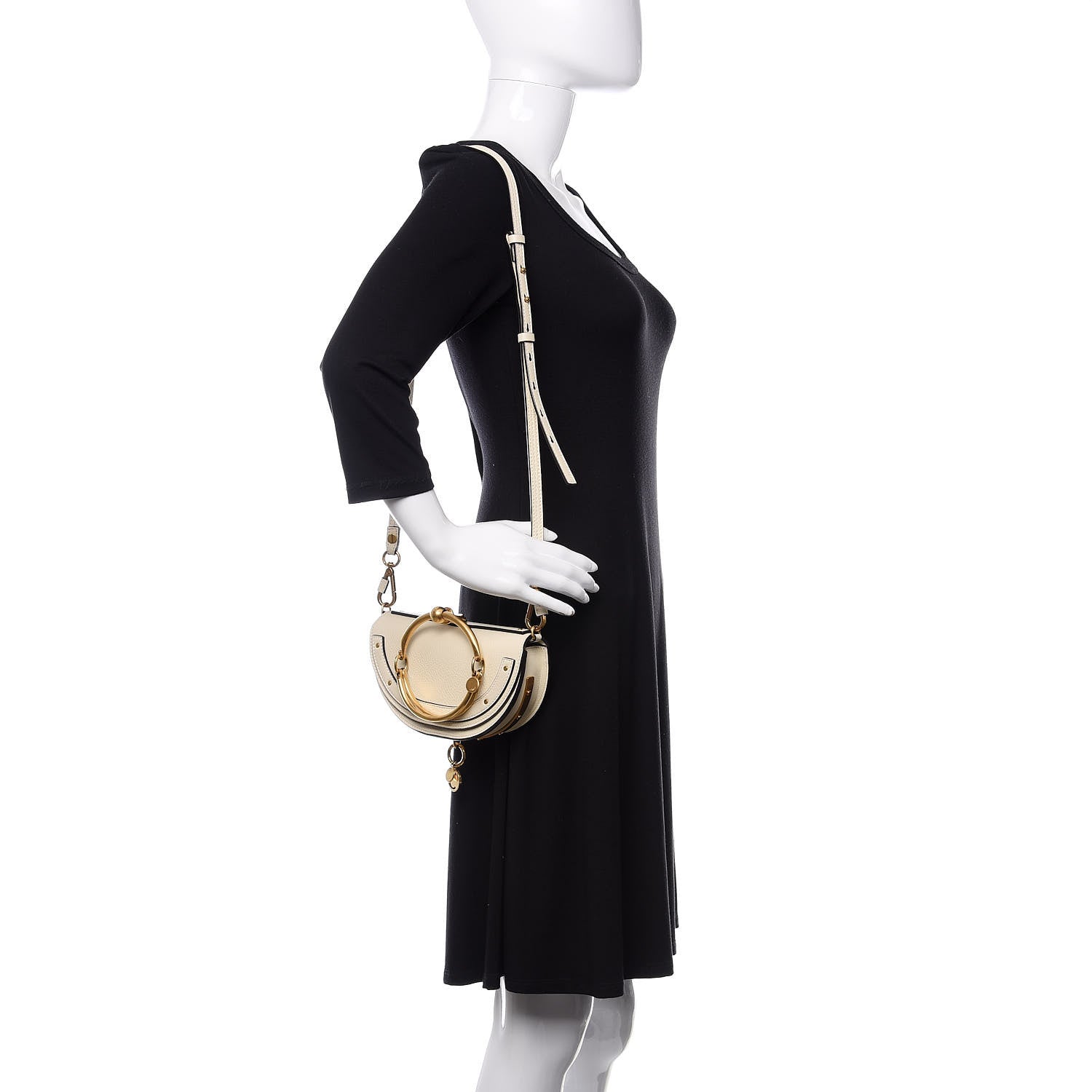 Chloe Calfskin Small Nile Bracelet Minaudiere Bag Off White 2 of 13