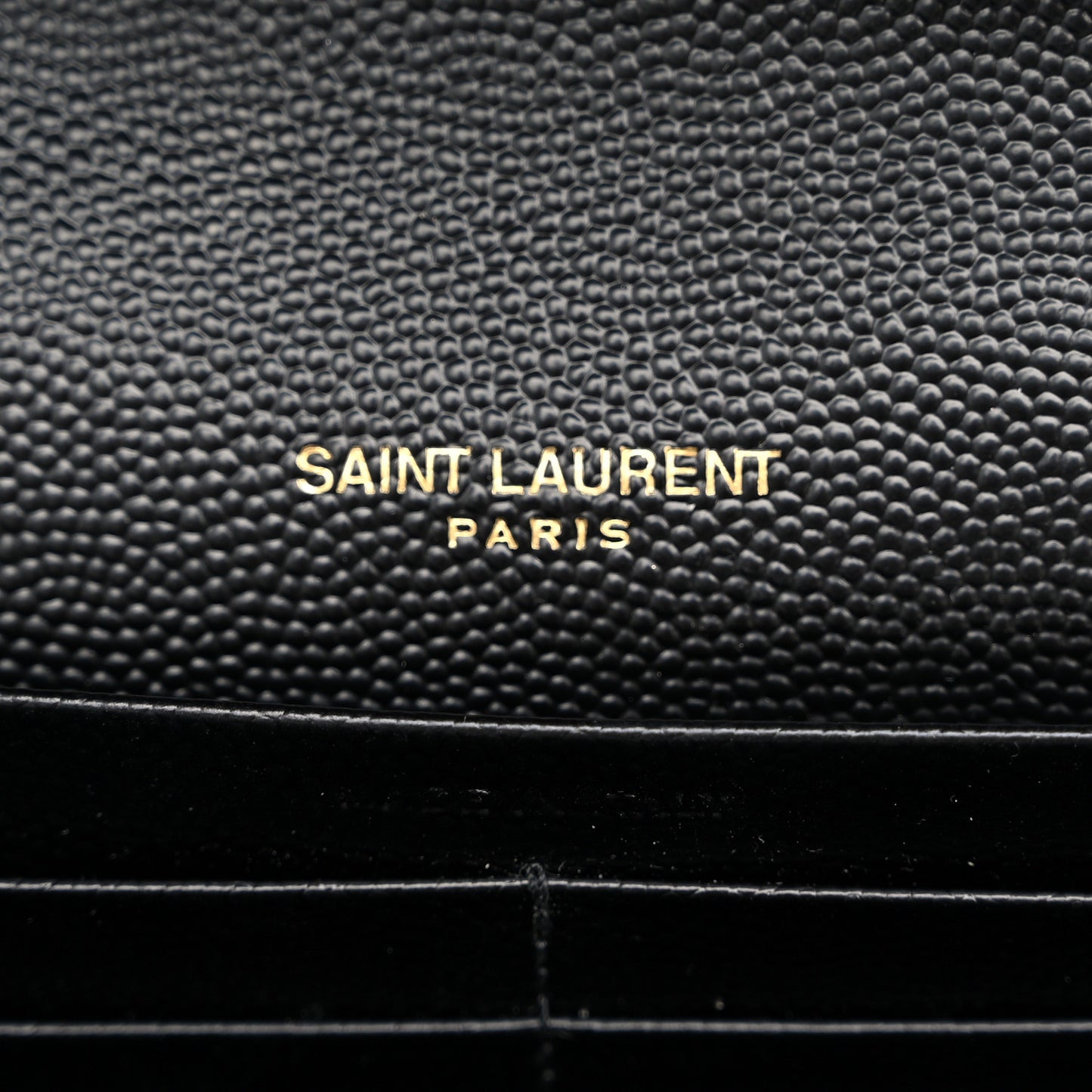 Grain De Poudre Mixed Matelasse Triquilt Monogram Chain Wallet Black