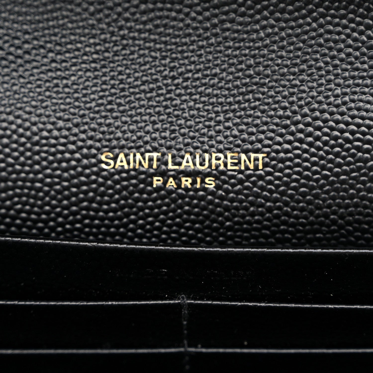 Saint Laurent Grain De Poudre Mixed Matelasse Triquilt Monogram Chain Wallet Black 7 of 11