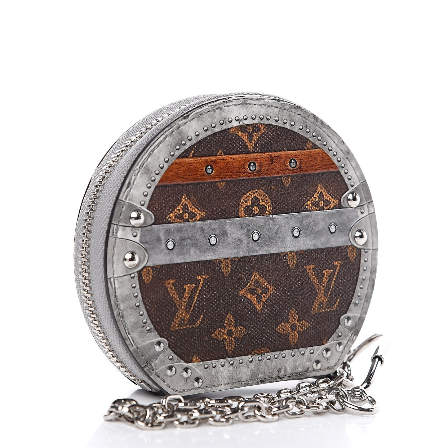Transformed Monogram Time Trunks Micro Boite Chapeau Coin Purse Marron