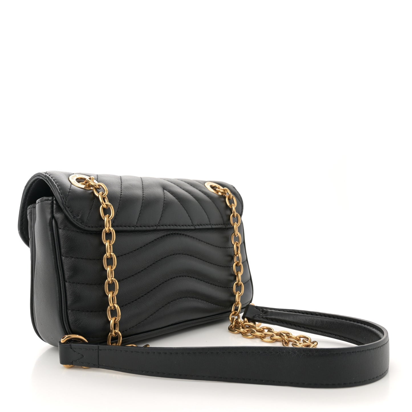 Calfskin LV New Wave Chain Bag Black