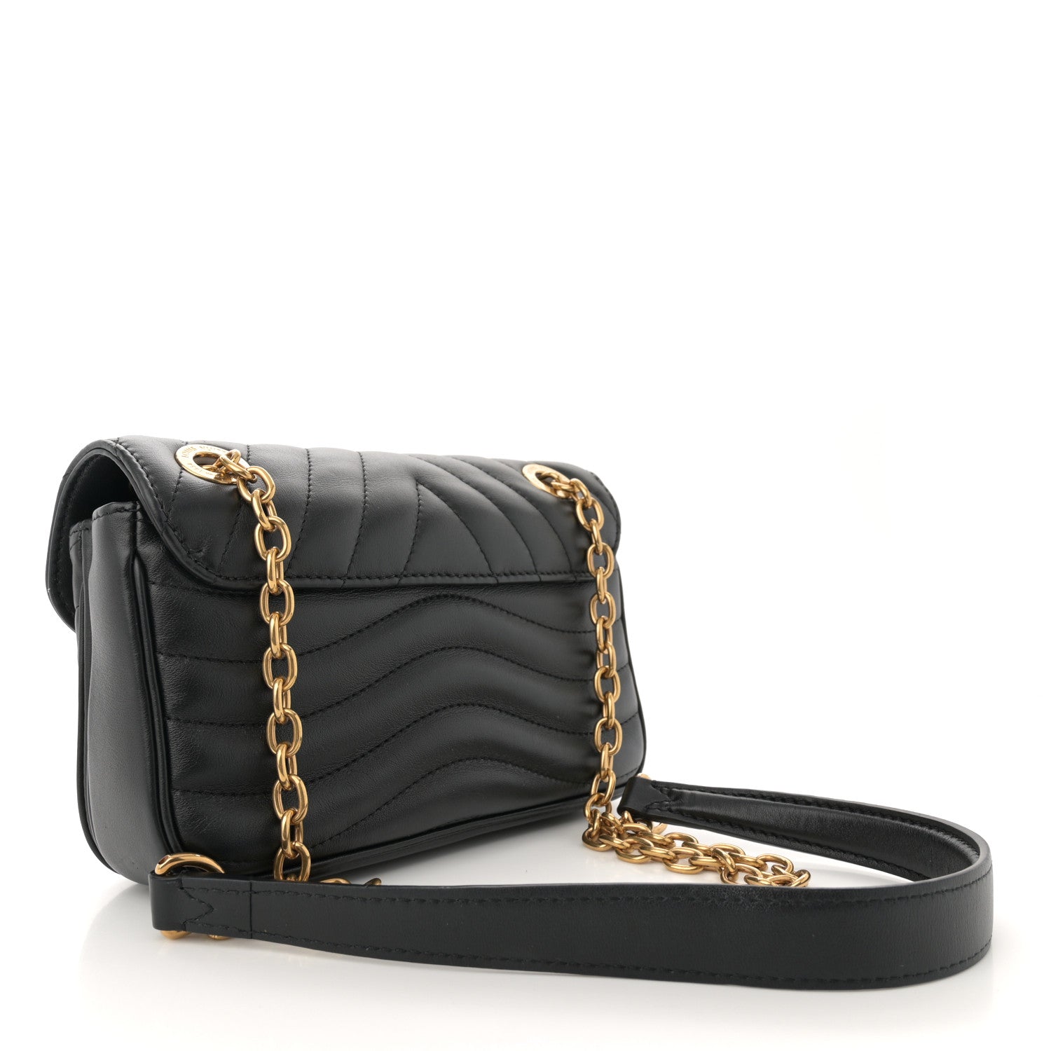 Louis Vuitton Calfskin LV New Wave Chain Bag Black 3 of 10