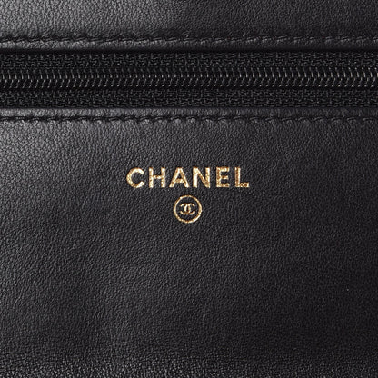 Chanel Lambskin Quilted Wallet On Chain WOC Black 6 of 9