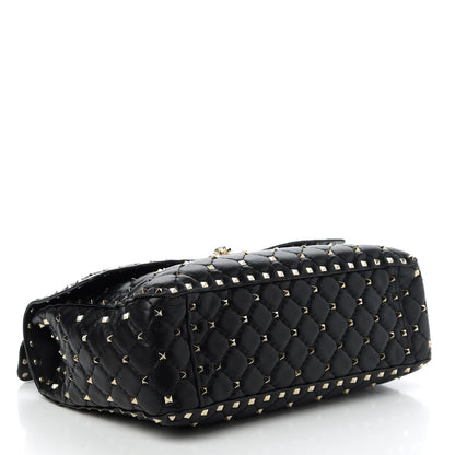 Valentino Garavani Lambskin Large Rockstud Spike Shoulder Bag Black 4 of 10