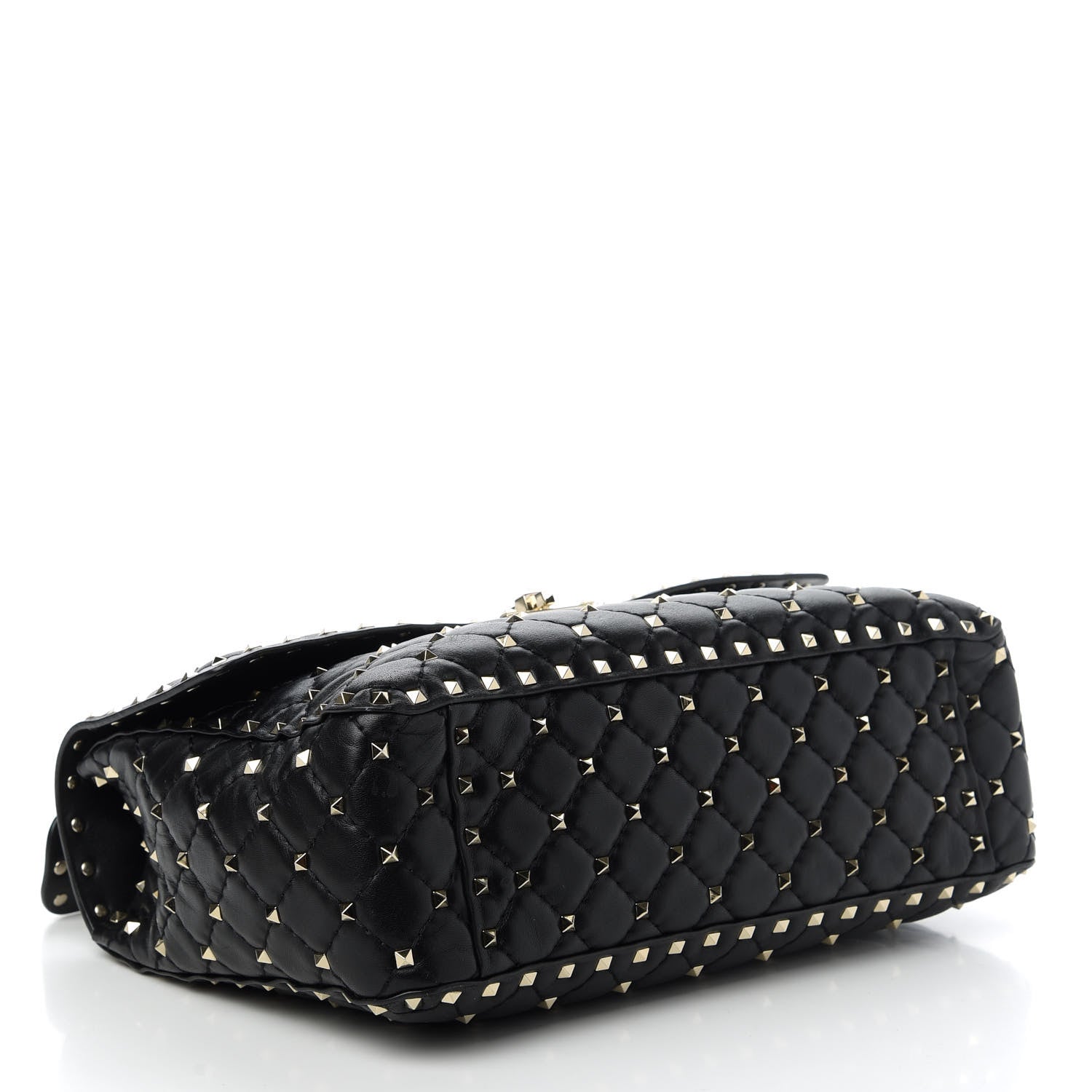 Valentino Garavani Lambskin Large Rockstud Spike Shoulder Bag Black 4 of 10
