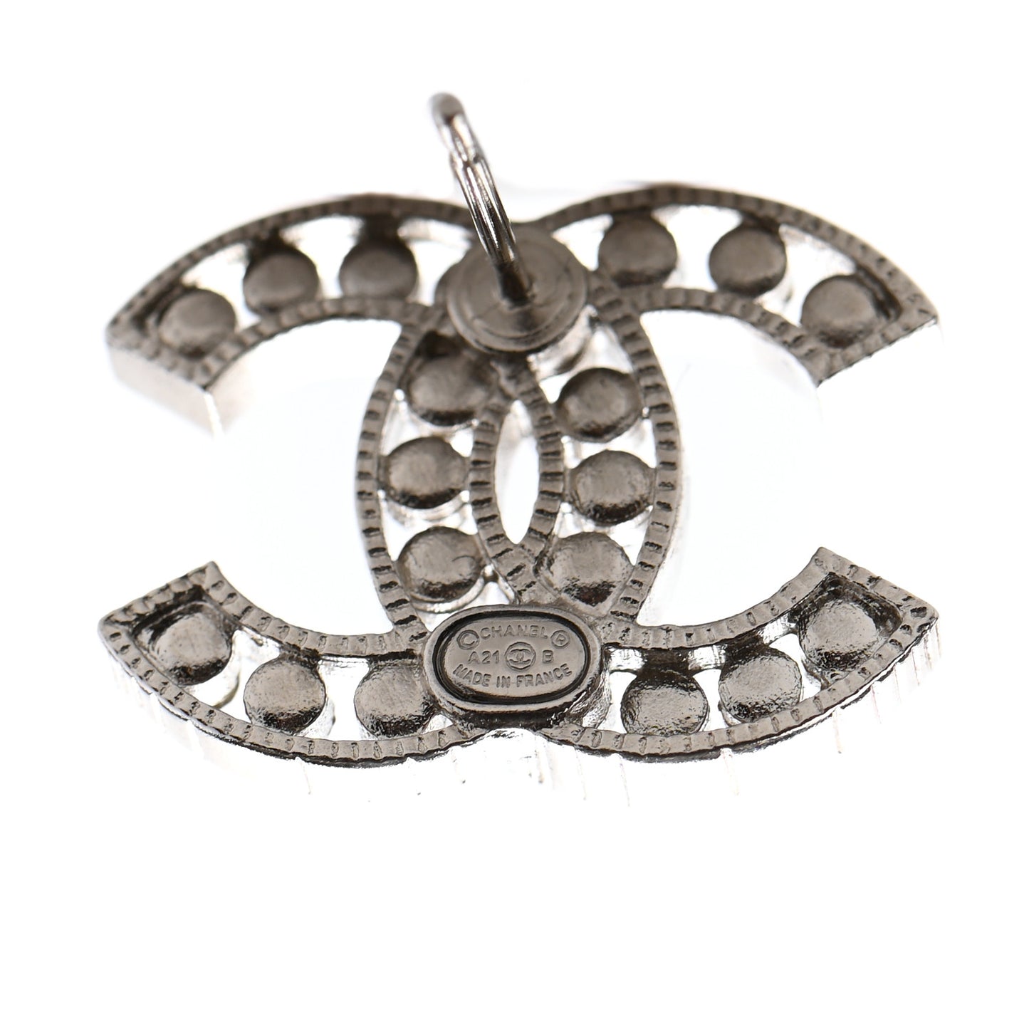 Crystal CC Chain Earrings Silver