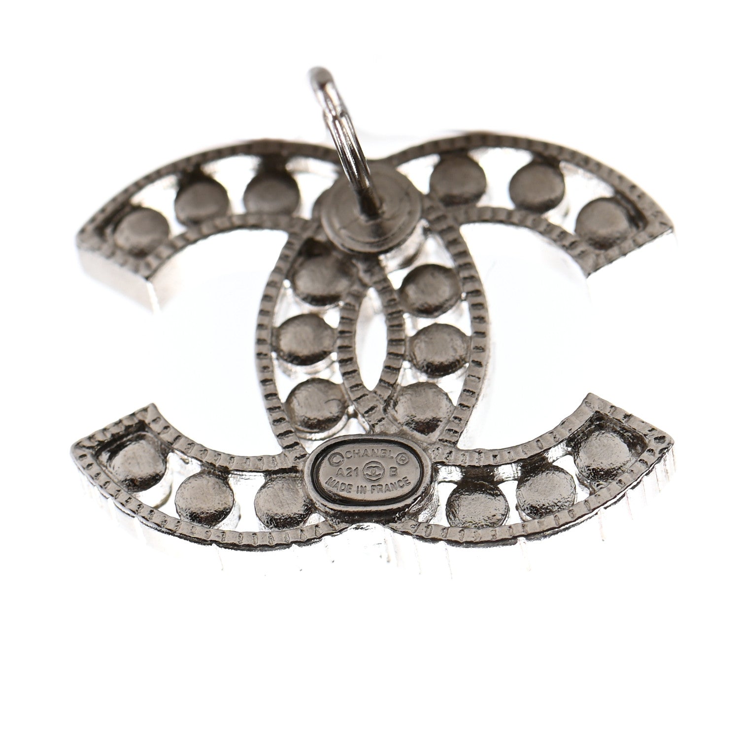 Chanel Crystal CC Chain Earrings Silver 4 of 4