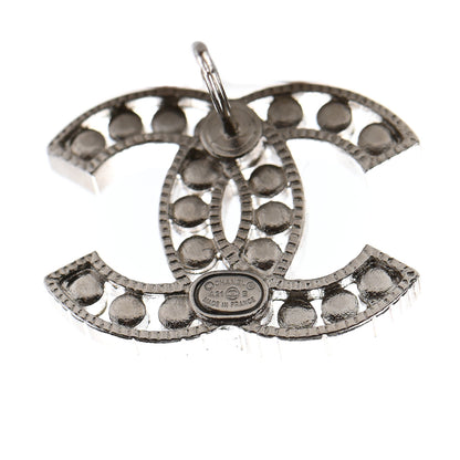Chanel Crystal CC Chain Earrings Silver 4 of 4