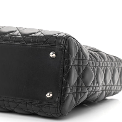 Christian Dior Lambskin Cannage Large Lady Dior Black 11 of 14