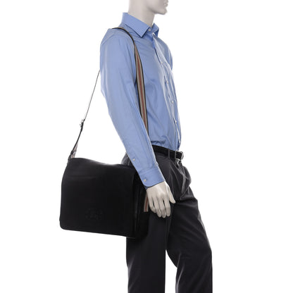 Burberry Grainy Calfskin Messenger Bag Black 2 of 10