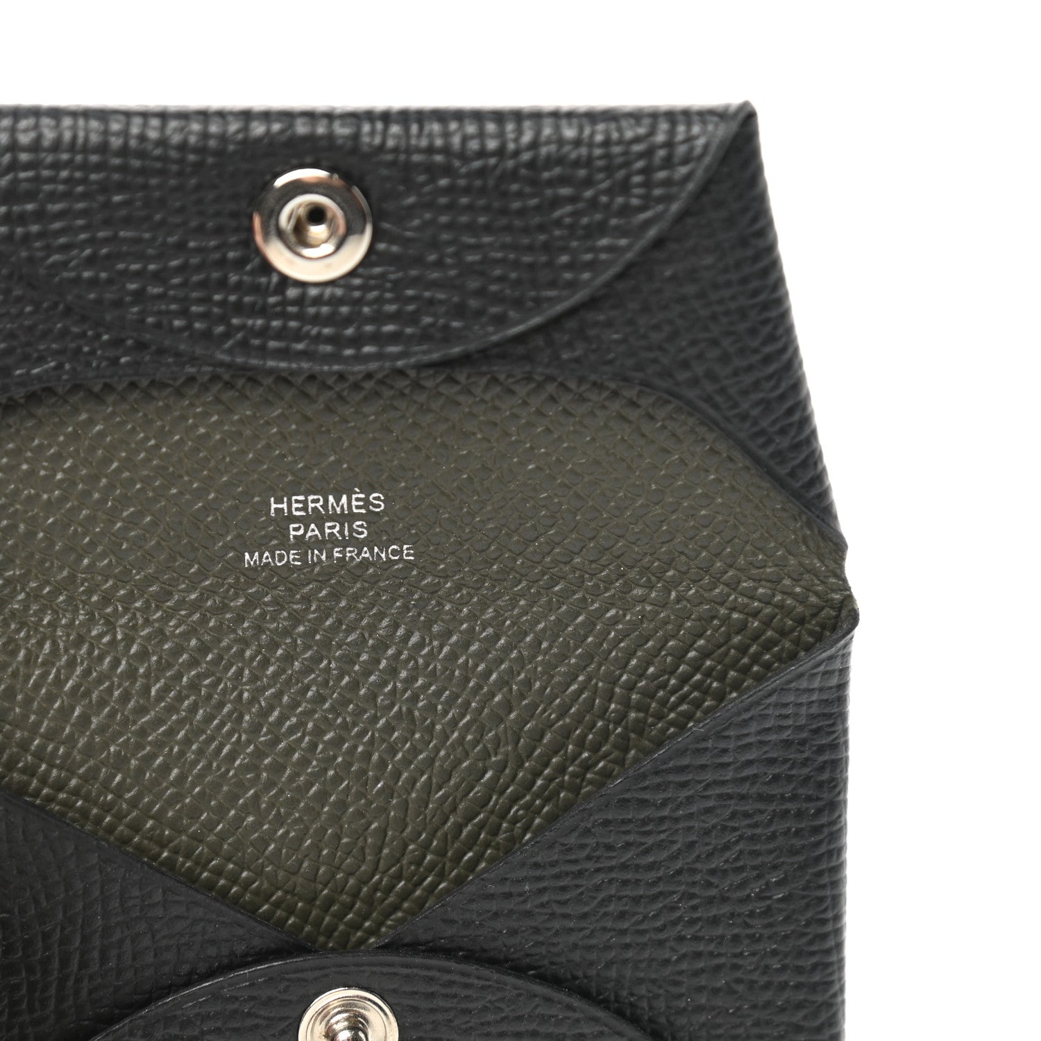 Hermes Epsom Verso Bastia Coin Purse Black Vert De Gris 6 of 8