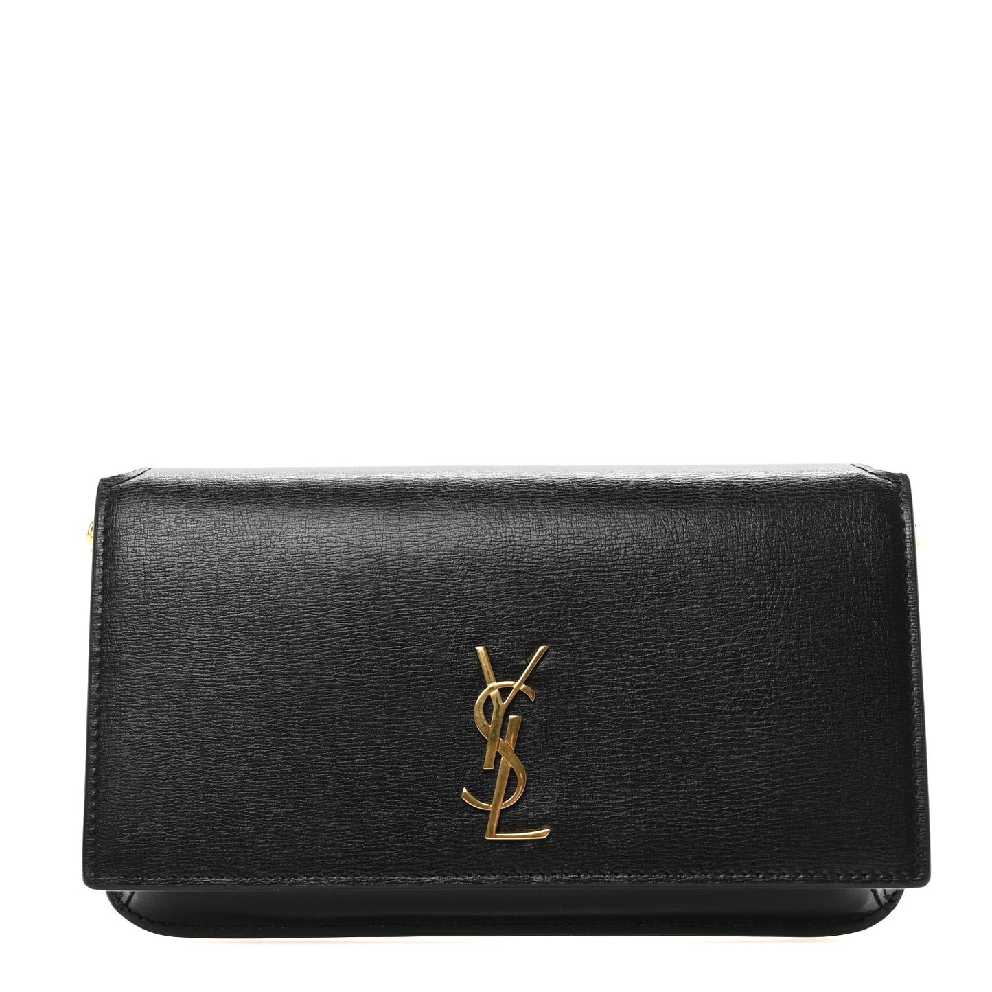 Smooth Calfskin Monogram Phone Holder Crossbody Black