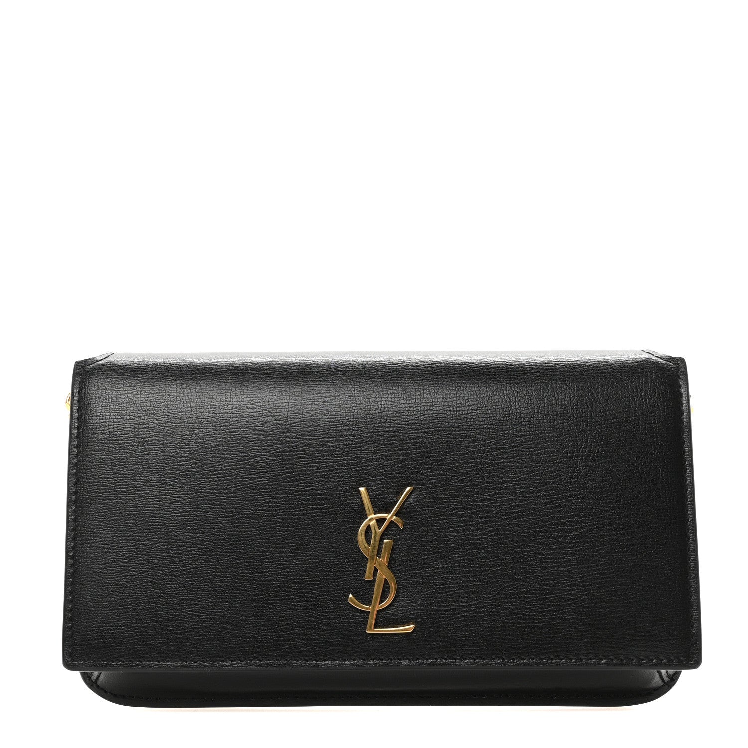 Saint Laurent Smooth Calfskin Monogram Phone Holder Crossbody Black 1 of 9