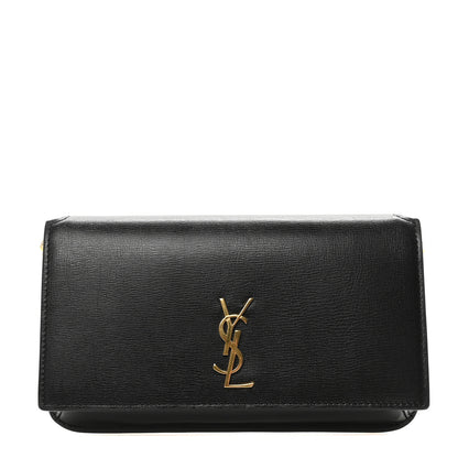 Saint Laurent Smooth Calfskin Monogram Phone Holder Crossbody Black 1 of 9