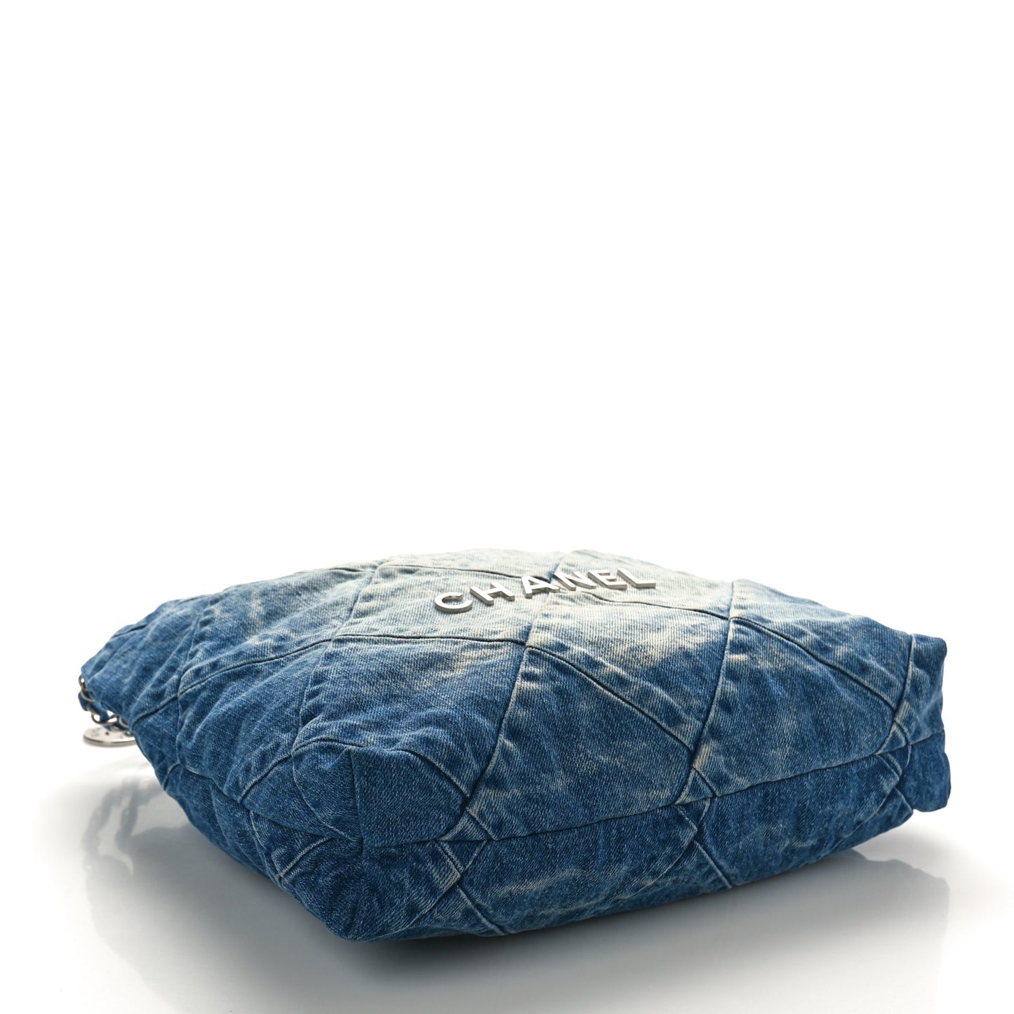 Denim Quilted Small Chanel 22 Blue