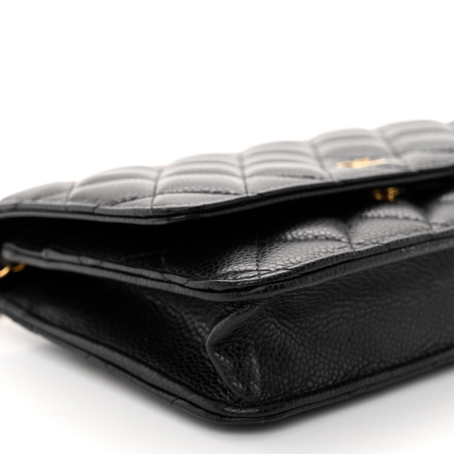 Caviar Quilted Wallet on Chain WOC Black