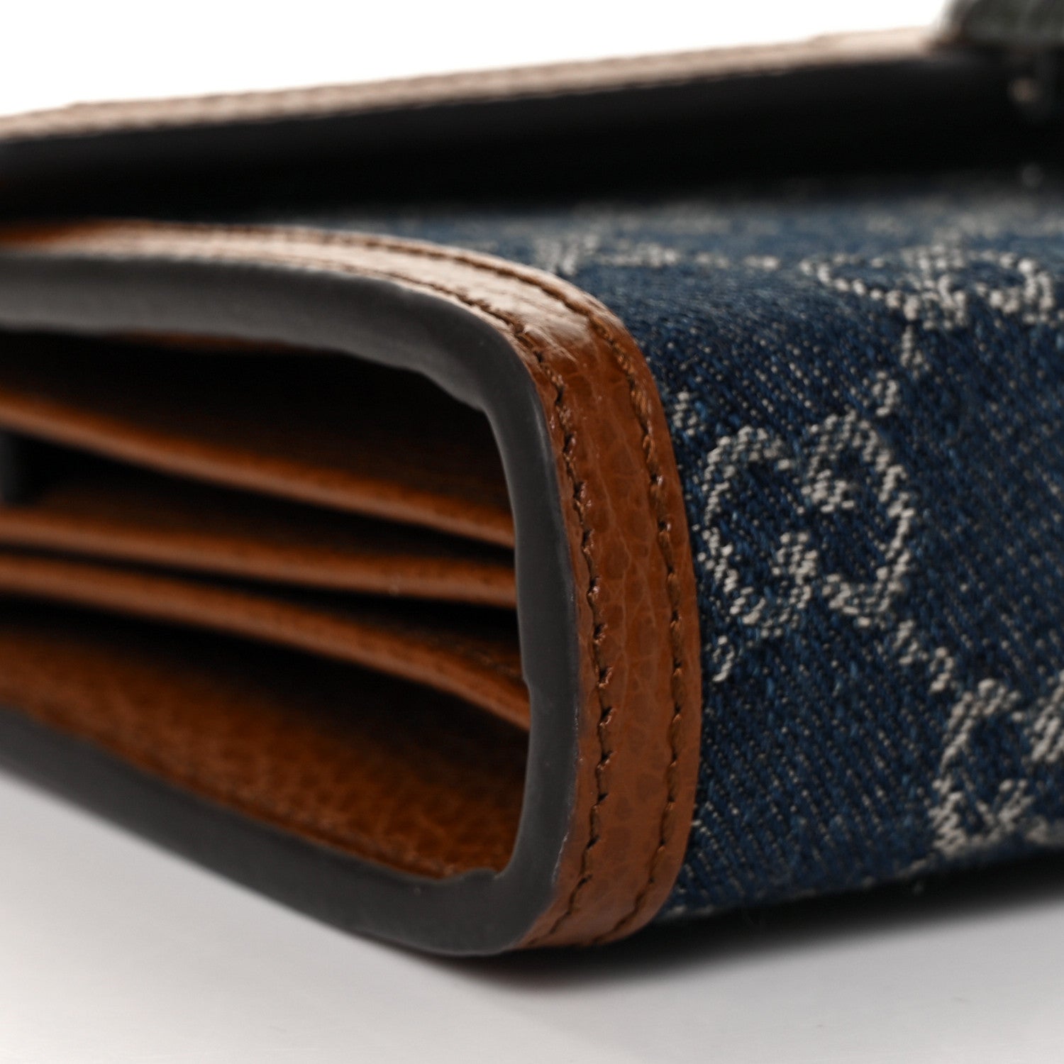 Gucci New Denim GG Monogram Dollar Calfskin Enamel Mini Dionysus Chain Wallet Blue Tea Cuir Epilog Electric Blue 7 of 9