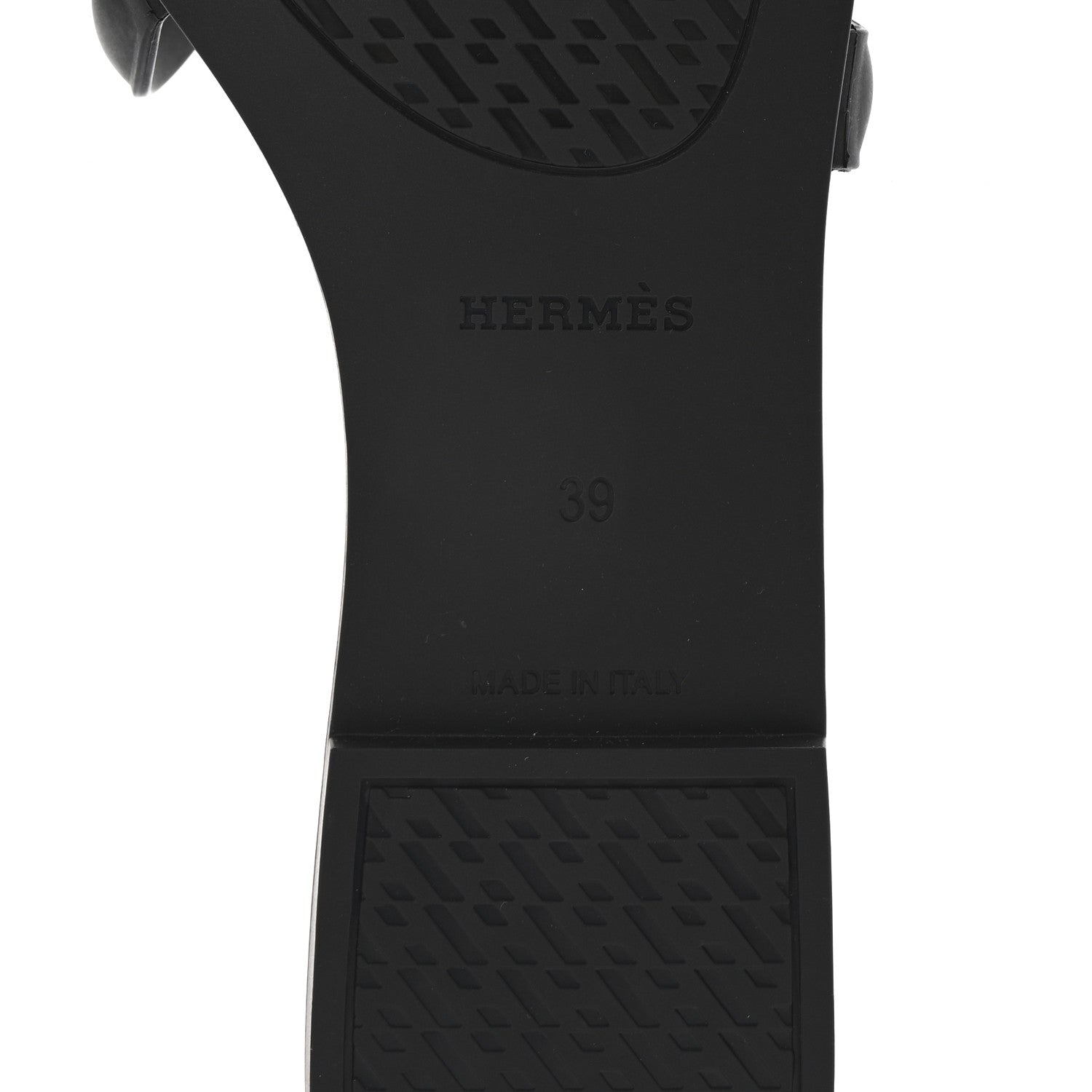 Hermes Rubber Aloha Sandals 39 Black 7 of 8