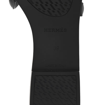 Hermes Rubber Aloha Sandals 39 Black 7 of 8