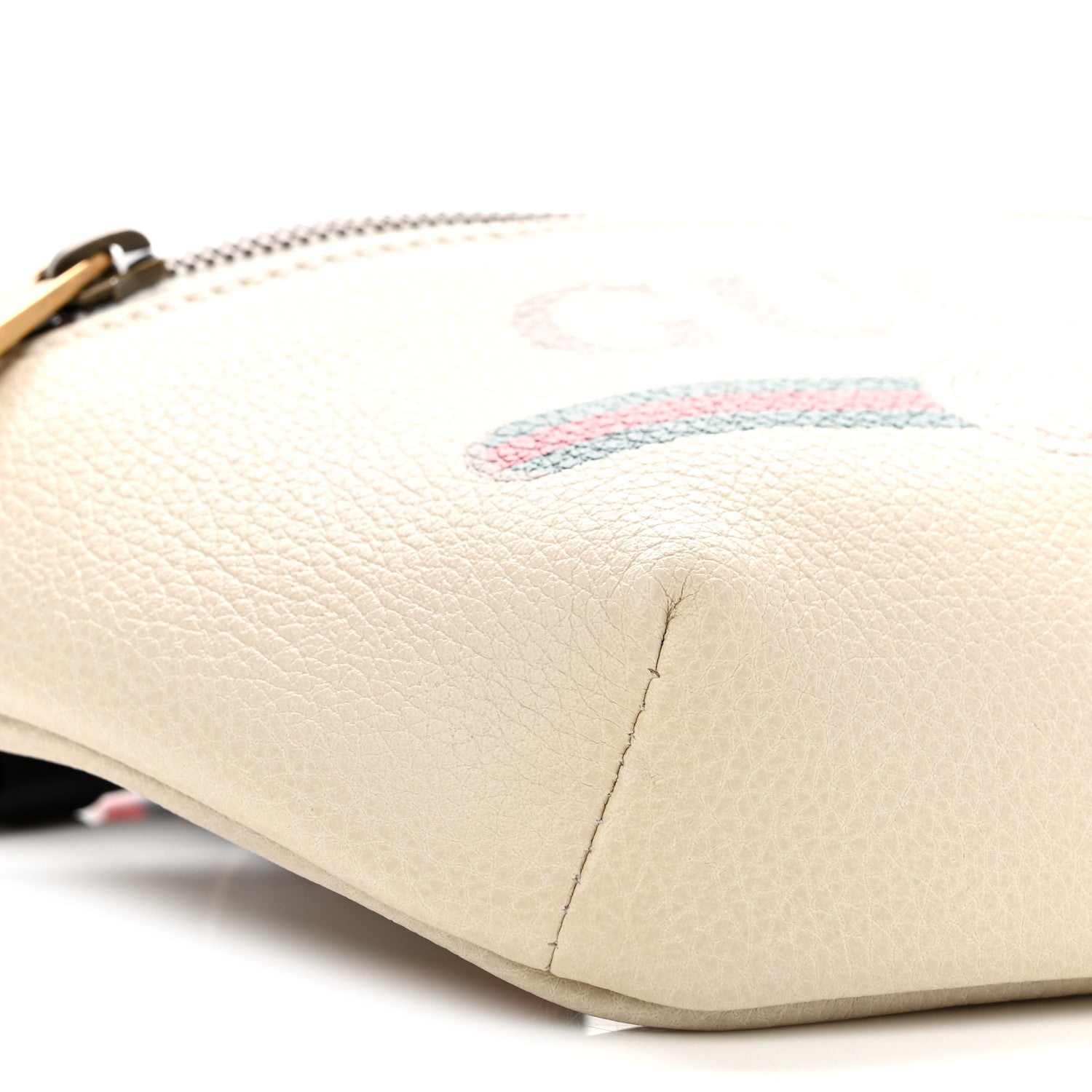 Gucci Grained Calfskin Small Logo Belt Bag White 9 of 10