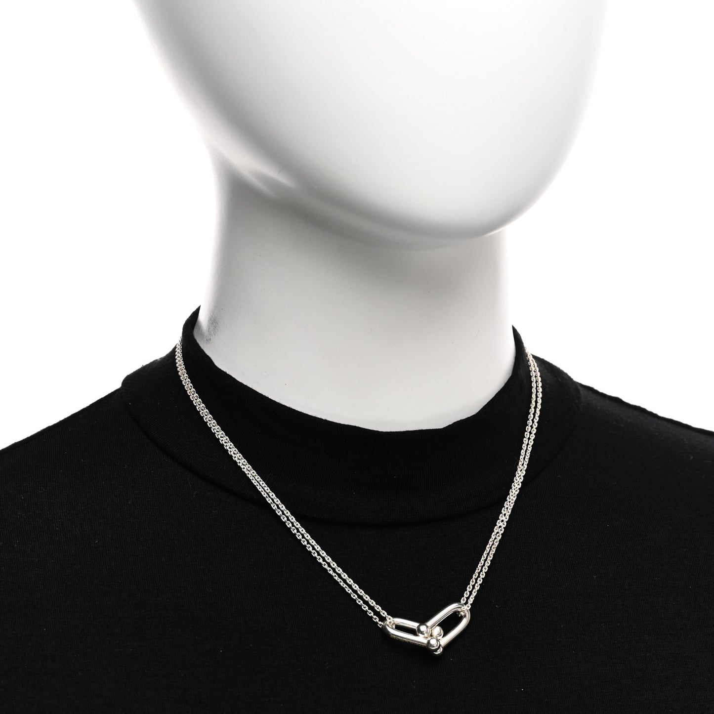 Sterling Silver Double HardWear Link Pendant Necklace