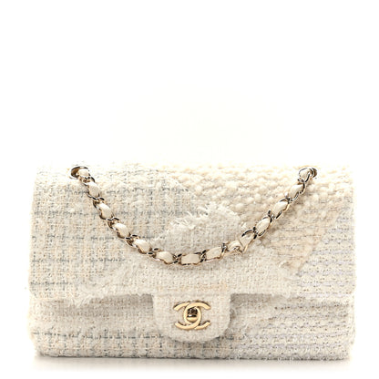 Chanel Tweed Patchwork Medium Double Flap White 1 of 8
