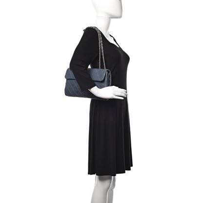 Chanel Calfskin Stitched Thin City Flap Dark Blue 2 of 9