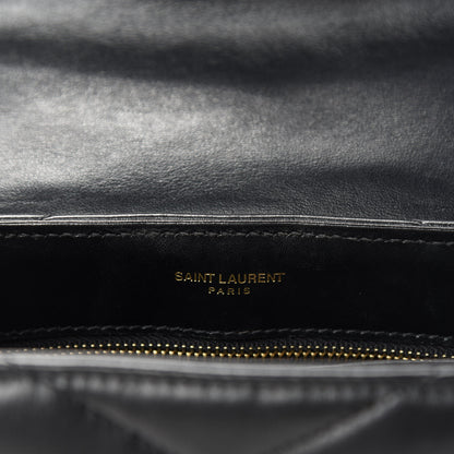 Saint Laurent Calfskin Y Quilted Monogram Toy Loulou Crossbody Bag Black 9 of 12