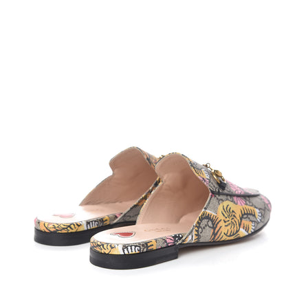 Gucci GG Supreme Monogram Bengal Womens Princetown Slippers 36.5 Beige Crop Pink 4 of 9